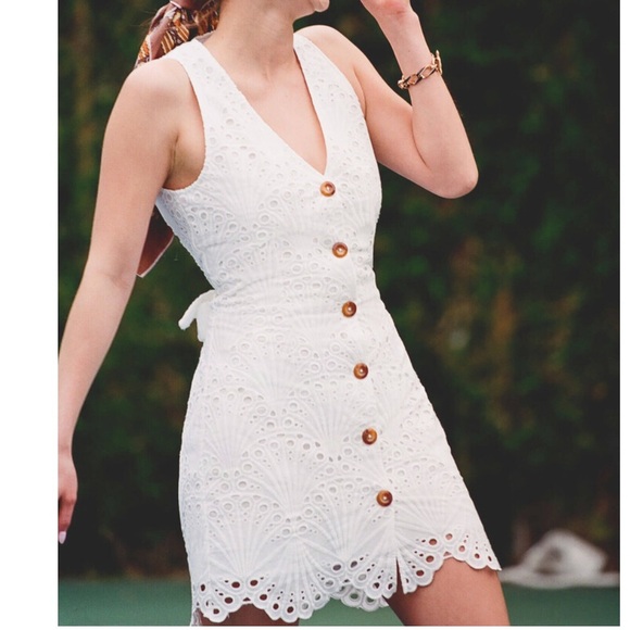 Andie The Navarino Dress Button Front Eyelet white size XS NWT - Picture 1 of 8